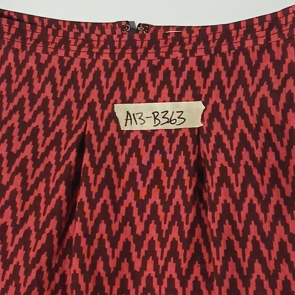 Ann Taylor LOFT Fuchsia/Magenta Linen Blend Chevron A-line Skirt Sz 2 - Picture 10 of 10